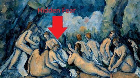 Your anxiety level is revealed by what your eye falls on in paintings like Cezanne's The Bathers. What do you see? 
