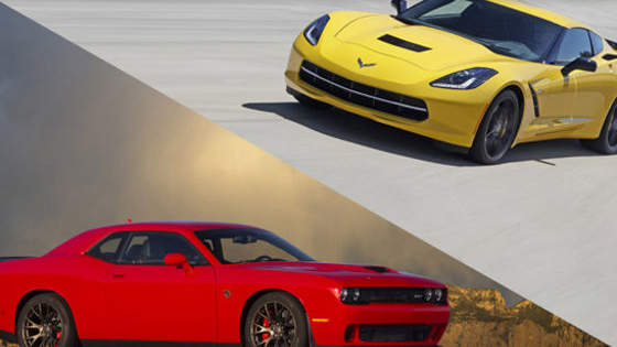 Which all-American performance car would YOU rather own, the supercharged Dodge Challenger Hellcat or Chevy's legendary Corvette?