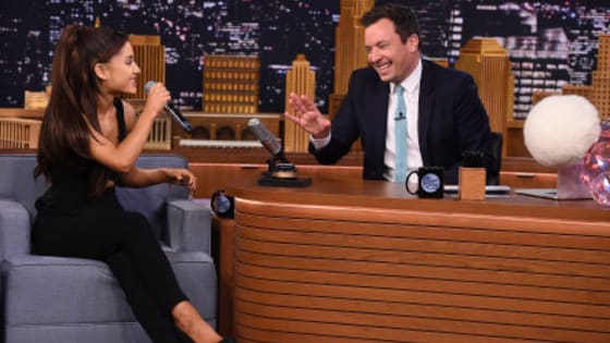 Ariana Grande went on Jimmy Fallon's "The Tonight Show" where she was challenged to a game of random musical impressions. She was so good that Fallon stood up and said, "We should just stop the show there. I don't know how we can continue."