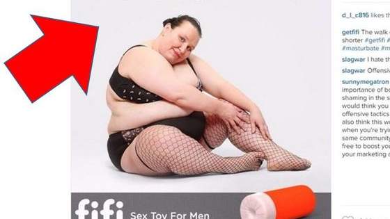 The sex toy company, WhizWorx, drew a lot of controversy to their new campaign for their masturbation aid for men.  The ad features a plus-sized woman in fishnet stockings with the caption "Make the right decision," and "The walk of shame will be a lot shorter."
