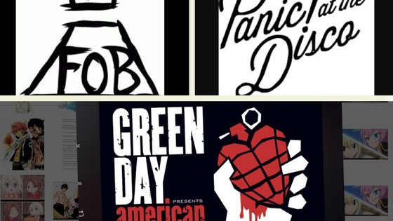 Favoite song from Fall Out Boy, Panic at the Disco, and Green Day.