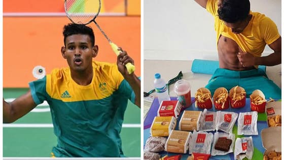 Australian Badminton player Sawan Serasinghe finished his Olympic games by breaking his months-long diet and chowing down on 8000 calories worth of McDonald's. Could you do it?