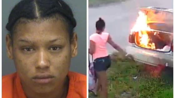 Carmen Chamblee, 19, tried to get revenge on her ex-boyfriend by setting his car on fire, but she set the wrong vehicle ablaze in the process...