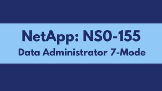 Start your Preparation for NetApp NS0-155 and become Data Administrator 7 with nwexam.com. Here you get online practice tests prepared and approved by NetApp certified experts based on their own certification exam experience. Here, you also get the detailed and regularly updated syllabus for NetApp NS0-155.
(http://bit.ly/2JNrJPT)