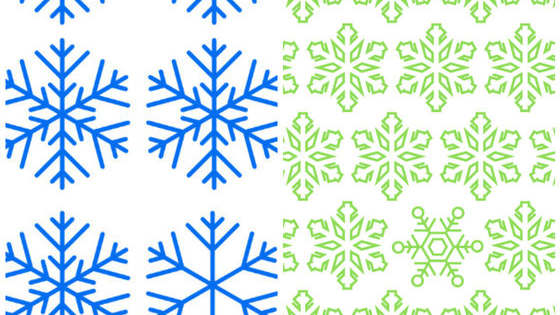 Every snowflake is unique, right? Well, in these patterns, there's only one unique snowflake per flip card. Flip to see if you found the right one!