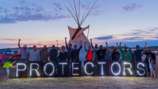 Alisha Custer is a direct descendent of General George Custer who lead the US forces in battle against the Sioux and the Cheyenne. She came to Standing Rock to voice her support for the protesters