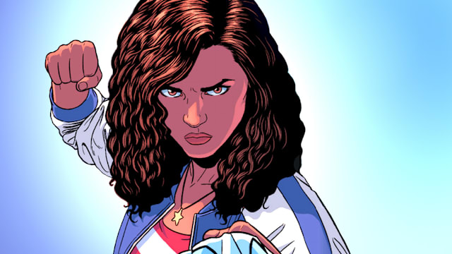Miss America is 18 years old and can punch through dimensions because why not?! She goes to Sotomayor University, and she's the first Latina with her own comic book!