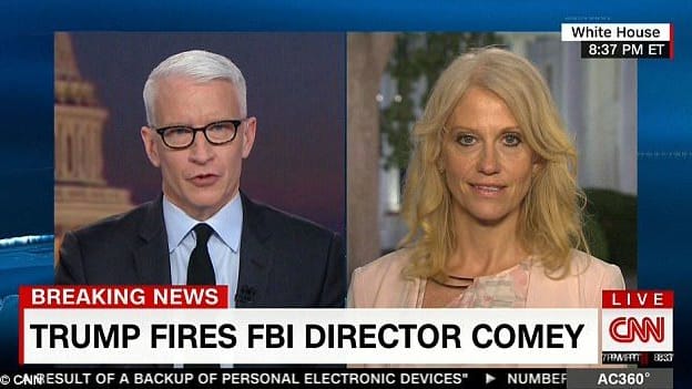 Conway said that Trump firing Comey had nothing to do with Russia probe, it was all about the Presidents faith in Comey's ability to do his job. What do YOU think?