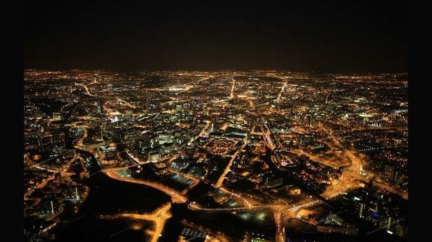 Can you guess these cities based on the night-time aerial photography?