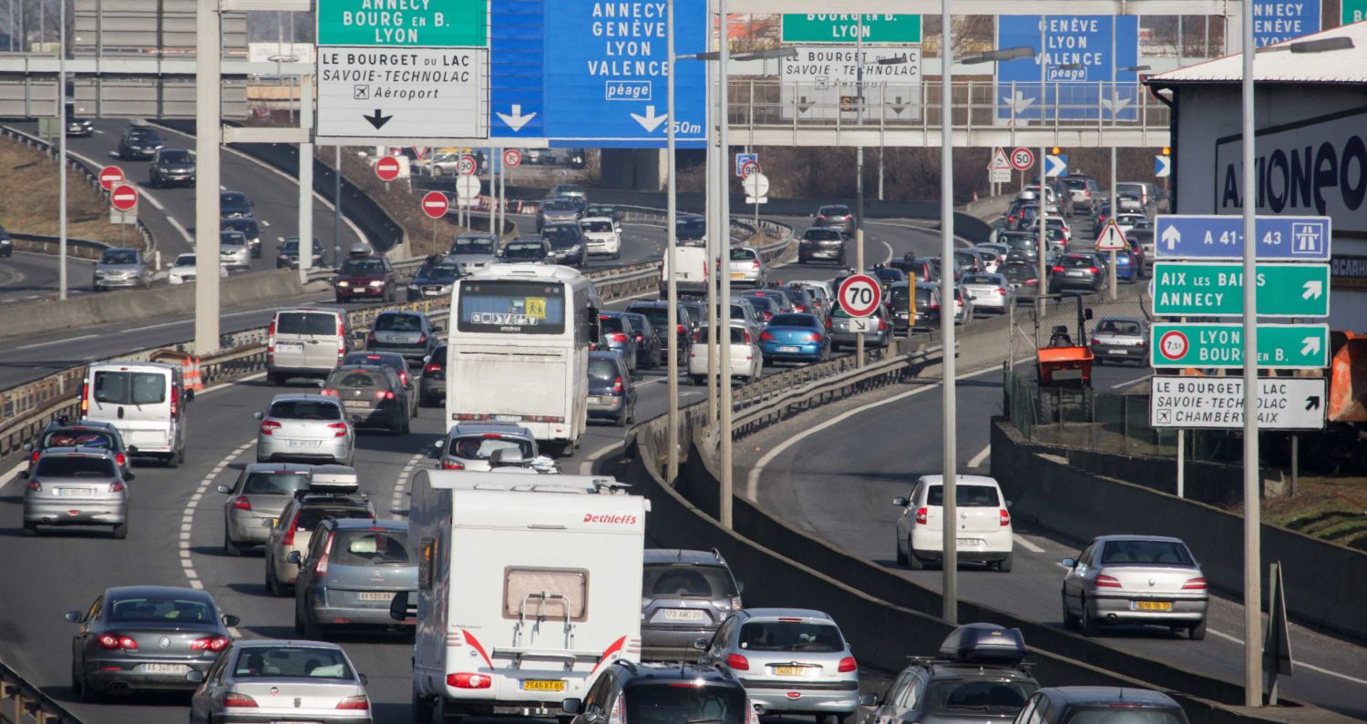 Le péage Chambéry nord en travaux