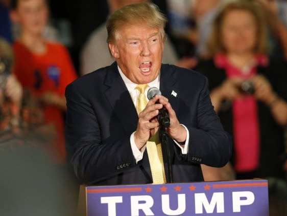 Trump addressing supporters
