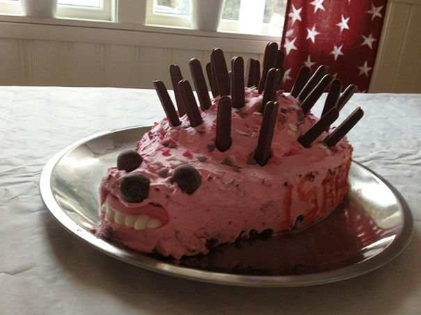 It is pretty terrifying for a cake...