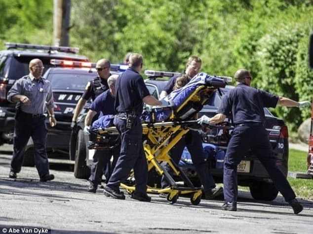 Payton being taken to hospital