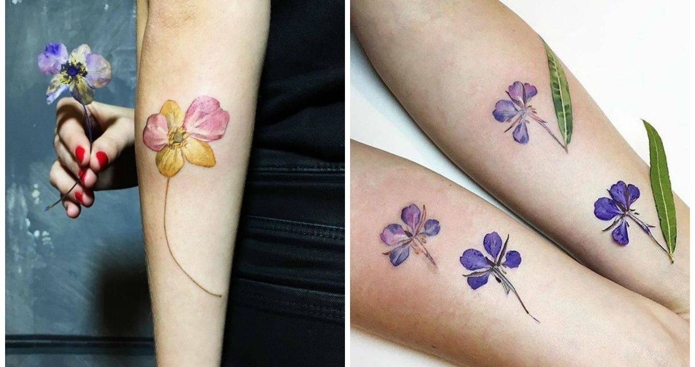Temporary Tattoos Fashion Pressed Flower Temporary tattoo Face Sticker  Makeup Mixed Organic Natural Real Dried Flowers DIY Art Floral Face Decors  Tattoo stickers Color  Olive black  Buy Online at Best