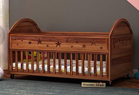 wooden baby cot