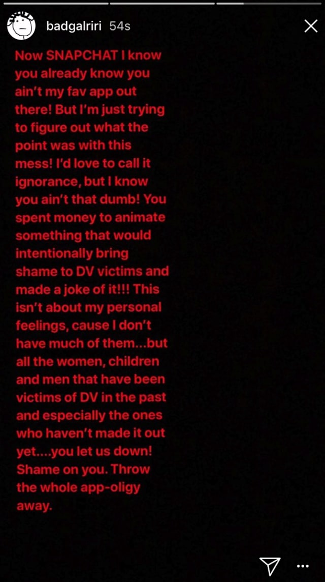 Rihanna Responds To Snapchat S Insensitive Poll Involving Her And