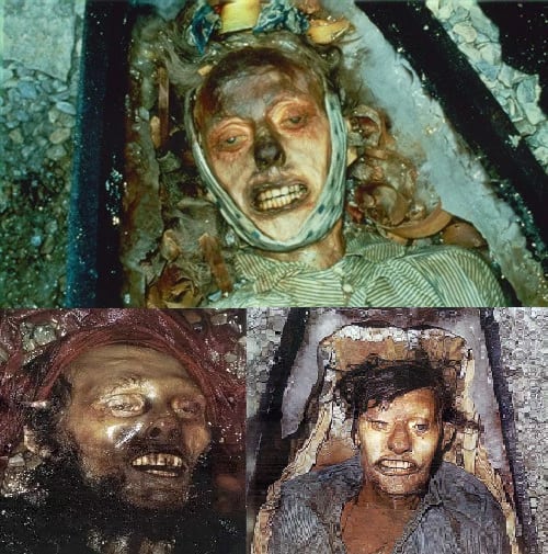 Cadáveres momificados encontrados en la costa este de la isla Beechey.- 