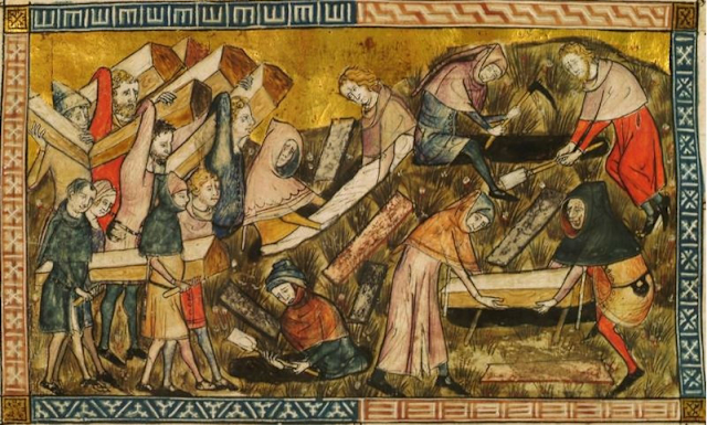 Tournai Citizens Burying the Dead During the Black Death , 14th century