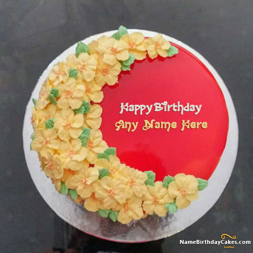 Birthday cake with name and photo