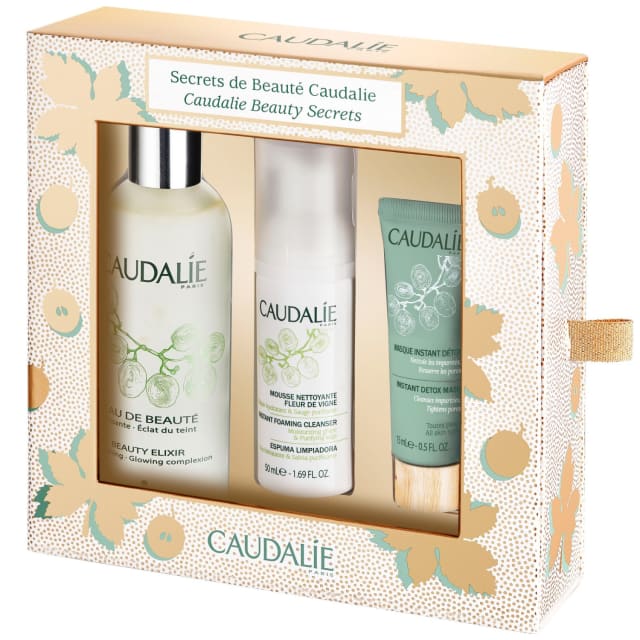 Beauty Secrets (worth £41) This set contains three iconic Caudalie products that any fan will know and love. Worth £41, Beauty Secrets set  contains full-size Beauty Elixir (100ml), Instant Foaming Cleanser (50ml) and Instant Detox Mask (15ml) - aka the must-have 3-step skincare regime for perfectly radiant skin. Ideal for tired, stressed and city dwelling skin, this power trio works in unison to purify the skin, eliminate toxins, grime and impurities built up throughout the day and restore a natural glow!RRP £32,  allbeauty price £24 