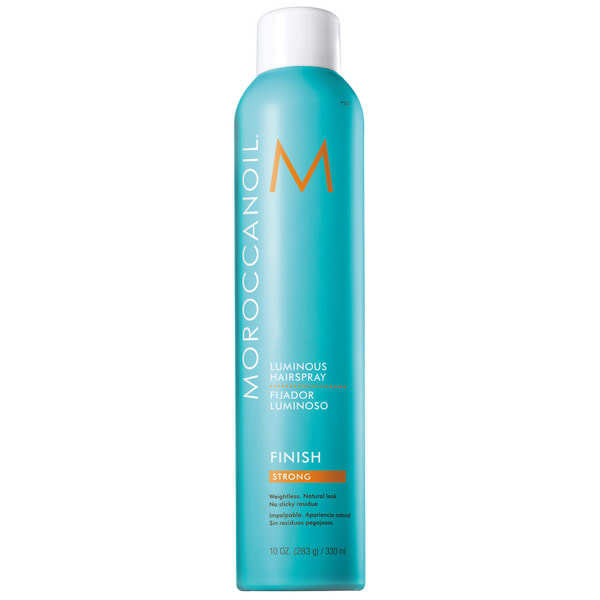 MOROCCANOIL Luminous Strong Hairspray Perfect for creating long-lasting hairstyles, including curls, braids and up-dos, this hairspray is incredibly lightweight and workable, despite its strong-hold. Enriched with argan oil and vitamin E, it moisturises hair as it holds. AND, in typical Moroccoanoil fashion, smells amazing! allbeauty price: £17.25 