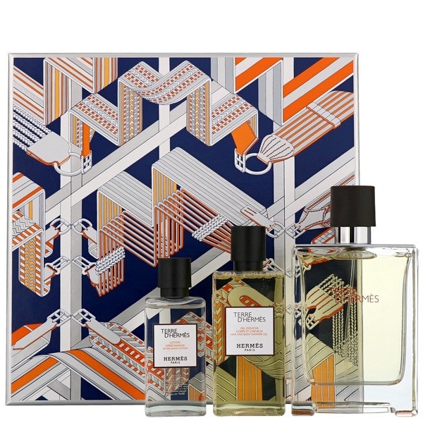 Hermes Terre D'Hermes Eau de Toilette 100ml Gift Set Created in 2006, Terre D'Hermes is described as being 'for the man who is a poet by nature, someone who sees the extraordinary in the ordinary.' With strong woody notes, including Atlas cedar, it also contains a mix of grapefruit, orange, pepper, geranium , patchouli, vetiver and balm of benzoin. Set Includes Terre D'Hermes Eau de Toilette (100ml), Terre D'Hermes Shower Gel (80ml), and Terre D'Hermes Aftershave Lotion (40ml) RRP: £80.00 allbeauty price: £61.20 