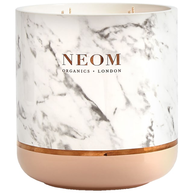 Neom Organics London Happiness Ultimate 4 Wick Candle (1500g) Looking for a gift with the WOW factor? Introducing the Ultimate candle! Bespokely designed to make that statement in any home, this natrual, hand-poured wax candle has been blended with 100% natural fragrances to boost your wellbeing. Encased in an intricatel marble and lxurious 18 carat rose gold detail, the ultimate candle is truly like no other. We love Scent to Make You Happy, a blend of heady white neroli, woody and powdery mimosa and zingy lemon and other essential oils which have been expertly blended to not only smell wonderful but to help you balance your emotions and feel more positive.RRP: £180.00 allbeauty price: £162.00 
