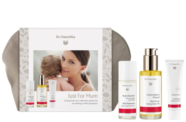 Dr Hauschka Just For Mum gift Set Perfect for new mums or even mums-to-be, everything in this gift set contains 100% natural and certified organic ingredients that are safe to use during and after pregnancy. Set contains: Rose Deodorant (50ml), Blackthorn Toning Body Oil (75ml) to enhance skin elasticity, and Hydratign Hand Cream (30ml) to soothe, nourish and protect hands from cold, harsh or dry conditions.RRP: £34.00 allbeauty price: £25.05 