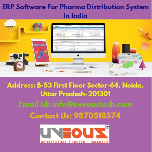 Uveous Technologies Pvt Ltd is ERP software for Pharma distribution system In India. We work together to provide the user the benefit of an integrated and complete ERP system. Visit: http://bestpharmaerp.com