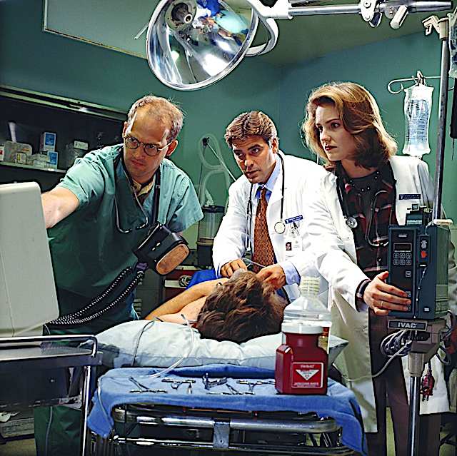 The TV medical drama ran for 15 years, outlasting "Chicago Hope" (which premiered the same year) and most other series of its kind. The series, about a busy emergency room, starred Anthony Edwards, Noah Wyle, Julianna Margulies, and, famously, George Clooney.