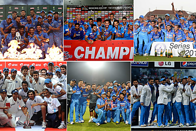 An India team tradition that started under MS Dhoni's captaincy and continues till date. Newcomers or youngsters are handed over the trophy for the team photos. "It’s just that, if there is any youngster in the team who has performed well in the series and you hand him over the trophy, it works as an appraisal for him," MS Dhoni told  Aaj Tak  at a book-launch function in 2013. "You are appreciating what he has done. It gives them a lot of confidence. At the end of the day, we have won the trophy. It doesn’t matter who holds it. But if I hand it over to some youngster and I’m getting some assurance that he could perform better in the future by this gesture, then it’s a win-win situation for us." 