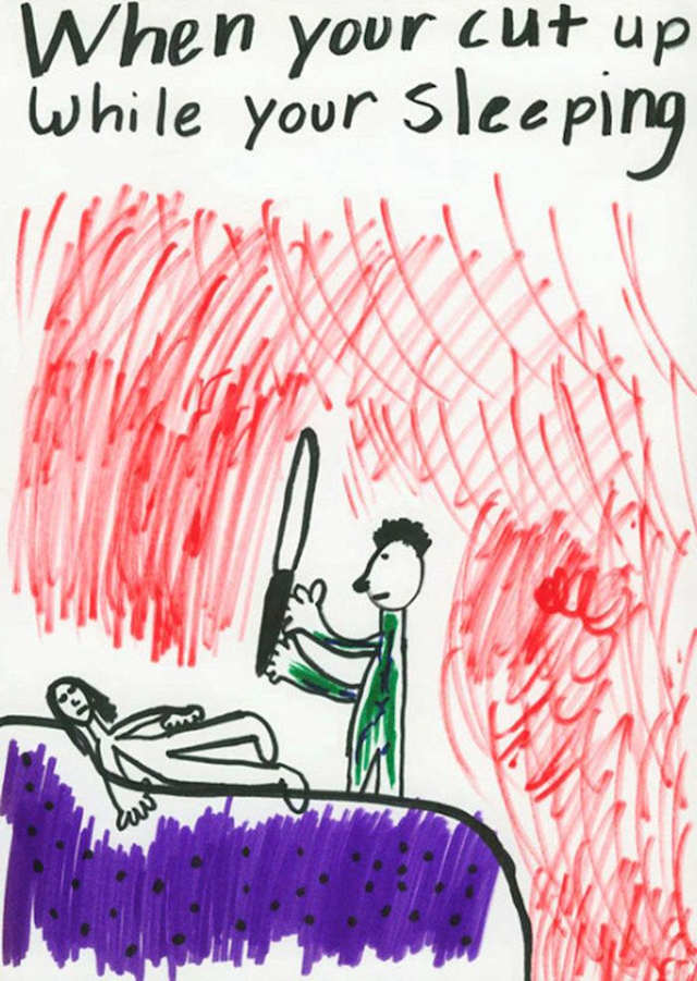 It might not be murdery? It could just be a doctor's visit? The red background seems a bit menacing, though.