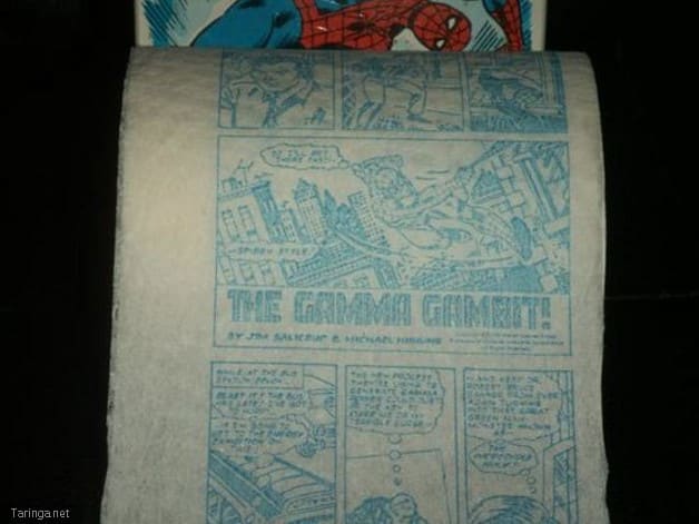 Stan Lee desarrolló una edición limitada de cómics en papel higiénico sobre las aventuras de Hulk y Spiderman.