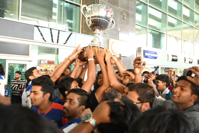 As is tradition the fans were given the chance to lift the ISL trophy soon after