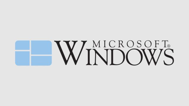 El primer logo de Microsoft Windows fue una extensión de MS-DOS para competir contra el sistema operativo de Apple.