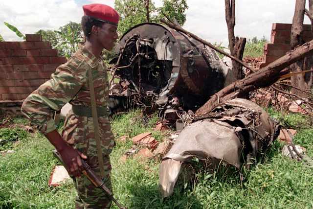 El avión derribado en el que volaba Juvenal Habyarimana
