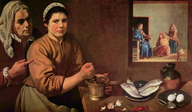 ‘Cristo en casa de Marta y María’ (Velázquez, 1618).- 