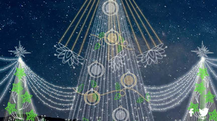En el Parque El Tunal podrás encontrar el tradicional árbol de Navidad , de 56 metros de altura y su estrella de 6 metros con 100.000 bombillos led de alta eficiencia lumínica.El imponente árbol se articula con otros dos, de 15 metros de altura, y con más de 20.000 bombillos cada uno, los cuales, a su vez, se unen por medio de unas cortinas lumínicas para un total de 160.000 bombillos que iluminan este parque. 