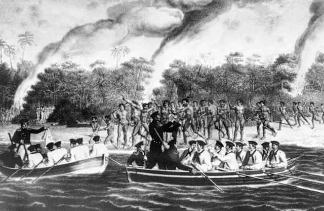 Marineros rusos en Polinesia 